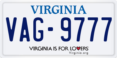 VA license plate VAG9777