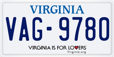 VA license plate VAG9780