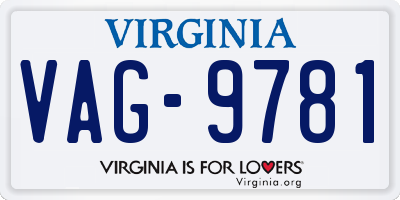 VA license plate VAG9781