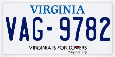 VA license plate VAG9782