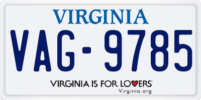 VA license plate VAG9785