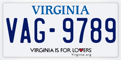 VA license plate VAG9789