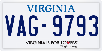 VA license plate VAG9793