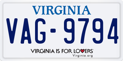 VA license plate VAG9794