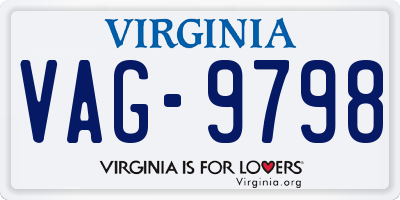 VA license plate VAG9798