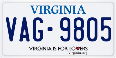 VA license plate VAG9805