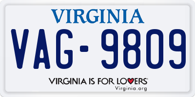 VA license plate VAG9809