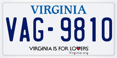 VA license plate VAG9810