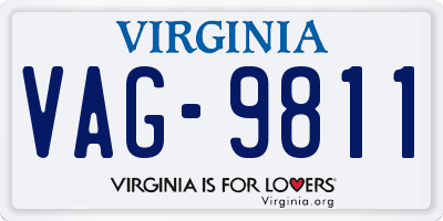 VA license plate VAG9811