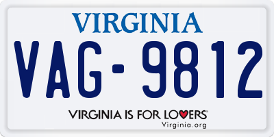 VA license plate VAG9812
