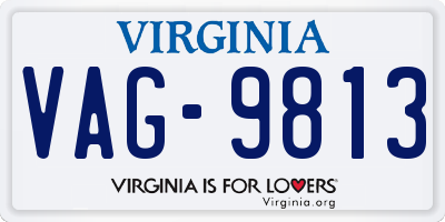 VA license plate VAG9813