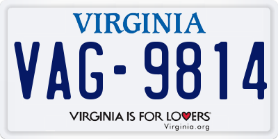 VA license plate VAG9814