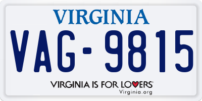 VA license plate VAG9815