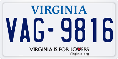VA license plate VAG9816