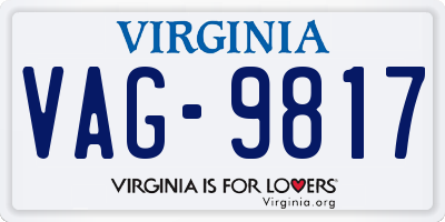 VA license plate VAG9817