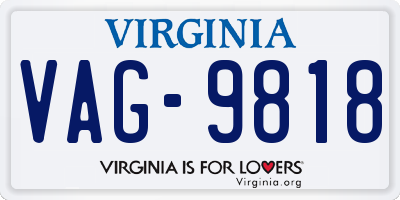VA license plate VAG9818