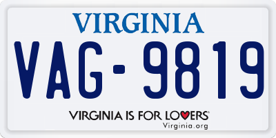 VA license plate VAG9819