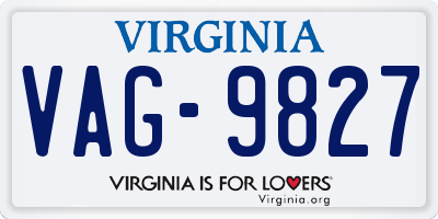 VA license plate VAG9827