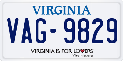 VA license plate VAG9829