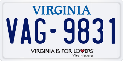 VA license plate VAG9831