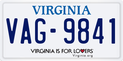 VA license plate VAG9841