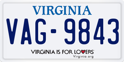 VA license plate VAG9843
