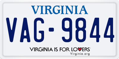 VA license plate VAG9844