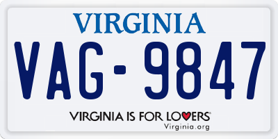VA license plate VAG9847