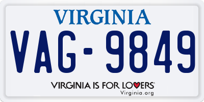 VA license plate VAG9849