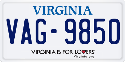 VA license plate VAG9850