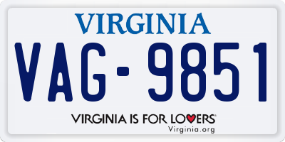 VA license plate VAG9851