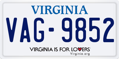VA license plate VAG9852