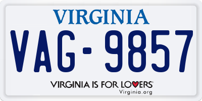 VA license plate VAG9857
