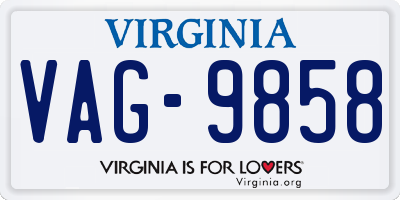 VA license plate VAG9858