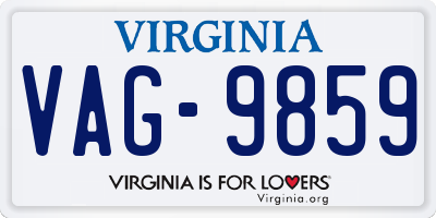 VA license plate VAG9859
