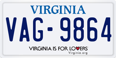 VA license plate VAG9864