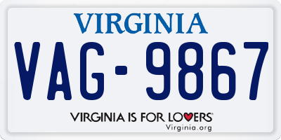 VA license plate VAG9867
