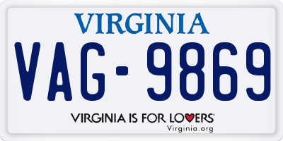 VA license plate VAG9869
