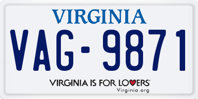 VA license plate VAG9871