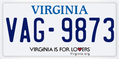 VA license plate VAG9873