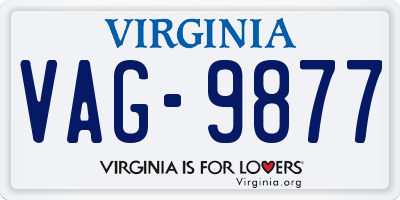 VA license plate VAG9877