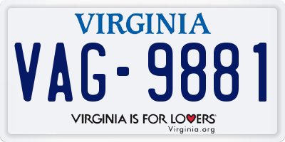 VA license plate VAG9881