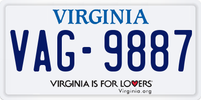 VA license plate VAG9887