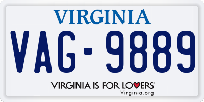 VA license plate VAG9889