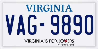 VA license plate VAG9890