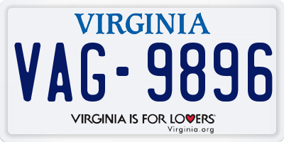 VA license plate VAG9896