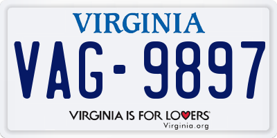 VA license plate VAG9897