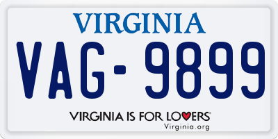 VA license plate VAG9899