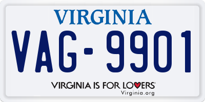 VA license plate VAG9901