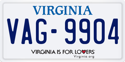 VA license plate VAG9904